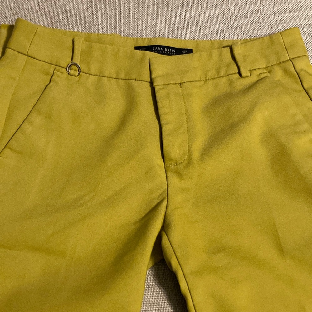 Zara Fitted Chartreuse Pants